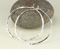 Hoop Earrings, Circle Earrings,Sterling Silver, Medium or Large Hammered Hoops