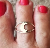 Toe Ring, adjustable Ring,  Sterling Silver Midi Ring, Crescent Moon, Heart, Butterfly,Star