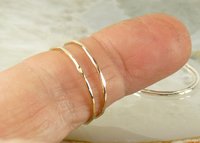 Silver or Gold Stacking Ring-Faceted Band Ring, 18 Gauge,Midi Ring