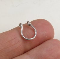 Septum Ring, Sterling Silver Nose Ring-Faux Nose Ring-Sterling silver 16 gauge wire