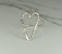 Heart Ring,Sterling Silver, Open Heart ring, Large Heart