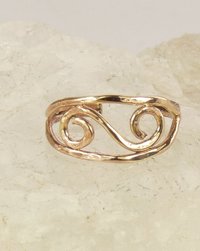 Toe Ring, Gold Filled Toe ring, Midi ring, Hammered Swirl Ring