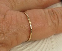 Gold Thumb ring, Stacking ring, Women's Ring, G F  Skinny Ring