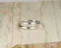 Toe Ring, Solid Silver smooth ring, adjustable Ring, Crossover Toe Ring