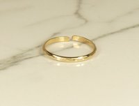 Gold Toe Ring, AdjustableToe Ring, Hammered Ring, Midi ring
