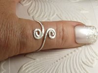 Thumb Ring, bypass ring, Hammered Swirl ring, Sterling Silver ring,  Midi Ring