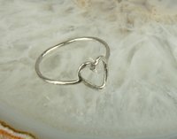 Sterling Silver ring,Heart Ring, minimal Ring,Hammered, silver Boho ring