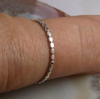 Beaded ring, Sterling Silver ring,  Midi Ring
