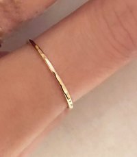 Gold Stack ring,Skinny Ring, 20 gauge, Minimalist ring, Boho Style