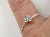 Rose Ring-Sterling Silver Rose ring-18 gauge- Silver Ring-Silver Ring