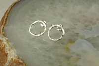 Circle Stud Earrings,Sterling Silver Studs, Small Earrings,  Boho Earrings