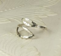 Thumb Ring,Bypass ring, Adjustable Leaf Ring, Sterling Silver Ring
