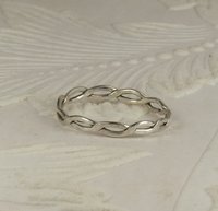 Thumb ring,Weave Ring, Sterling silver, Midi ring, Hammered Band Ring