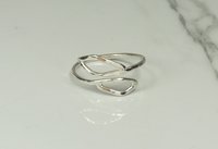 Wrap Ring,Thumb Ring, Adjustable Leaf Ring, Sterling Silver