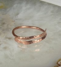 Copper Bypass ring, Copper ring,  Midi Ring, Hammered 16 gauge wire, Arthritis Ring