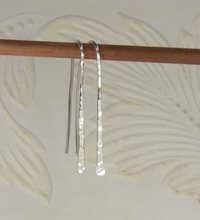 Hammered Dangles,Sterling silver Stick Earrings, Handmade  20 Gauge Wire
