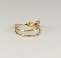 Toe Ring,14 kt Goldfill ring, Midi ring, Hammered Band Toe Ring