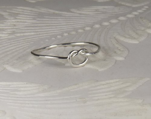 Sterling Silver Knot Ring, 18 gauge, Stacking Ring,Promise ring
