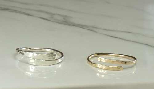Midi Ring or Pinky Ring, adjustable Ring,  Sterling Silver Midi Ring, Hammered Gold or Silver