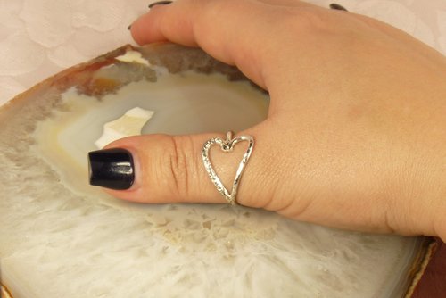 Heart ring, Thumb Ring, Sterling Silver Ring, Boho Style