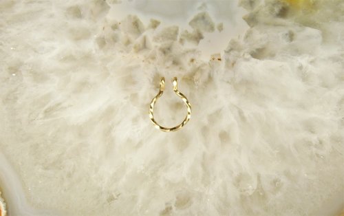 Faux Septum Ring, Sterling Silver or gold filled nose ring-Fake Nose Ring