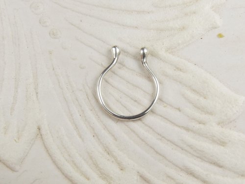 Septum Ring, Sterling Silver Nose Ring-Faux Nose Ring-Sterling silver 16 gauge wire