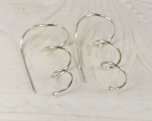 Spiral Earrings, Spiral Hoop earrings, 20 gauge sterling silver wire