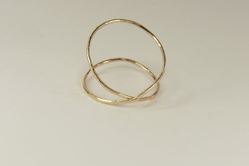 Criss Cross ring, Midi Ring, Gold Ring, X ring