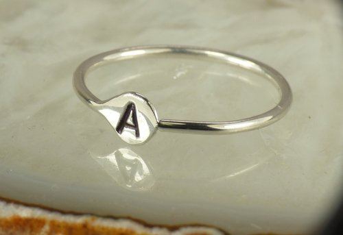 Initial ring,Letter ring, Stack Ring, Sterling Silver personalized ring