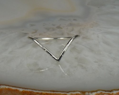 Chevron Ring, midi Ring,Thumb Ring, 16 gauge sterling silver