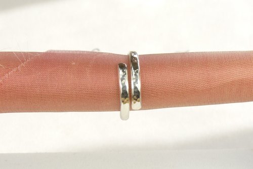 Adjustable Thumb  Ring, Sterling Silver, 9 Gauge Half Round Wire,  Bypass  Ring, Boho