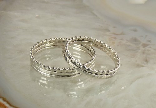 Wedding rings, Hammered Bands, Sterling Silver ring,  Thumb Ring