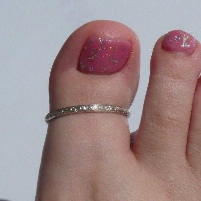 Toe Ring, Sterling Silver, Big Toe ring, Patterned Adjustable or Solid Ring, Body Jewelry