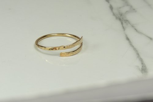 Thumb Ring, Bypass ring, Gold Filled ring, 16 Gauge Adjustable  Ring, Midi ring