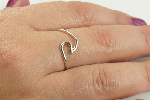 Wave Ring, Midi ring,Sterling Silver 16 gauge wire