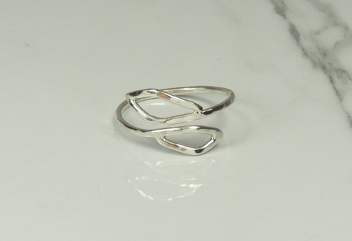 Wrap Ring,Thumb Ring, Adjustable Leaf Ring, Sterling Silver