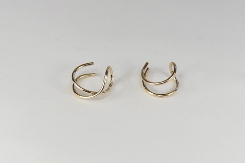 Criss Cross, Double Wire Cuff Earring, 18 Gauge, Gold Filled Earring,Helix Ear Cuff,  Boho earring