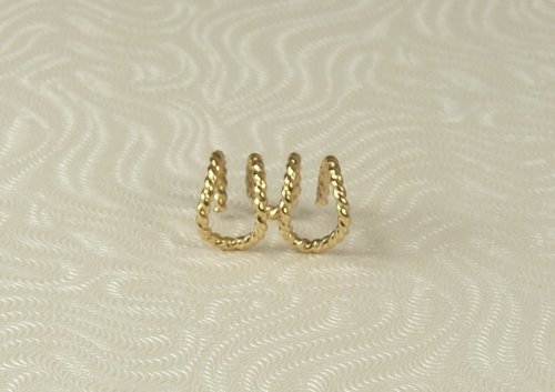 Ear Wrap, Cuff Earring,Non Pierced, 4 Wire Gold Earring,  Boho earring