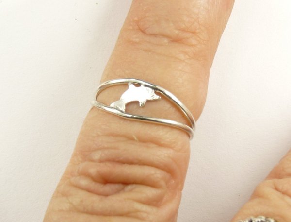 Midi Ring,  Silver Dolphin Ring, adjustable Ring,  Sterling Silver Ring, Midi Ring