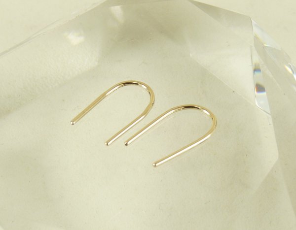 Arc Earrings, U earrings,Open hoop earrings, Gold Arc Earrings or Sterling Silver