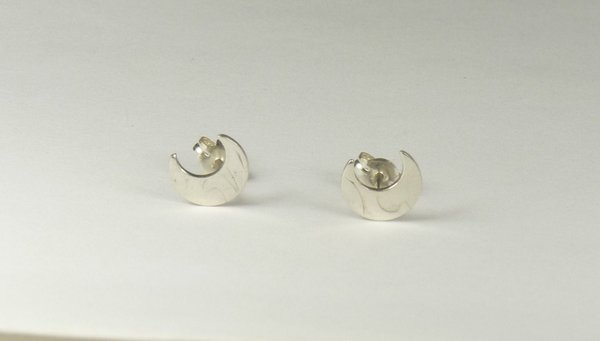 Crescent Moon Earrings, Stud Earrings, Sterling Silver Earrings