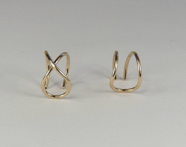 Criss Cross, Double Wire Cuff Earring, 18 Gauge, Gold Filled Earring,Helix Ear Cuff,  Boho earring